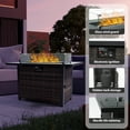 thumbnail image 2 of 44" Outdoor Propane Gas Fire Table with Lid & Glass Wind Guard - 50,000 BTU Wicker Base Fireplace for Patio, Garden, Backyard, All-Weather Outdoor Living, 2 of 11