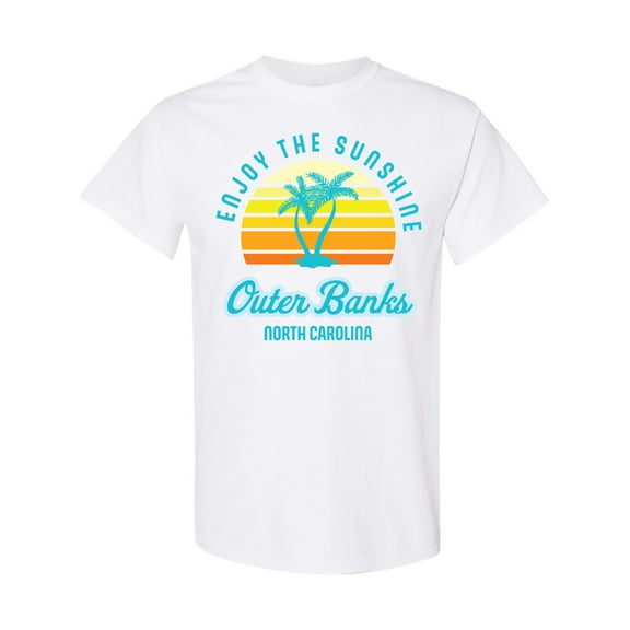 Inktastic Summer Enjoy the Sunshine Outer Banks North Carolina in Blue T-Shirt