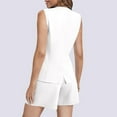 thumbnail image 4 of Business Casual Outfits for Women Fashion Leisure Sleeveless Solid Color Blazer and Shorts Dressy 2Pcs Set, 4 of 5