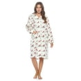 thumbnail image 2 of Casual Nights Women's Floral Snap Front Flannel Duster Long Sleeve Lounger Dress, 2 of 5