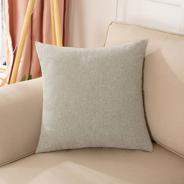 Nvzi fundas de almohada de lino liso, clásicas y atemporales, de color puro y sencillas, que combinan con cualquier cama, 15,75 x 23,62 pulgadas (gris medio)