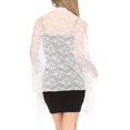 thumbnail image 2 of Sakkas Mari Women's Large Lightweight Soft Lace Scarf Wrap Shawl Floral and Fringe - Style4-White - One Size, 2 of 5