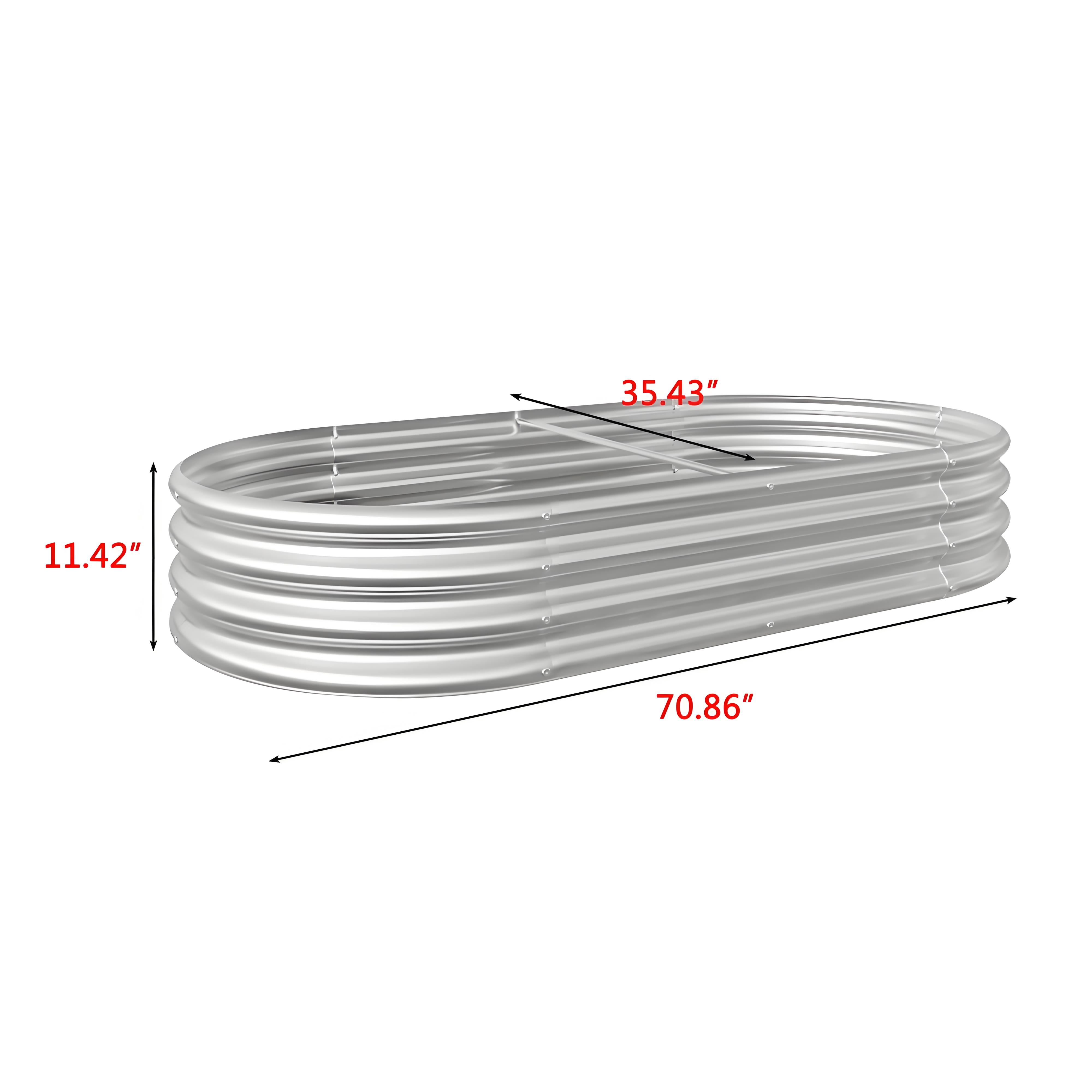 Galvanized Steel Raised Garden Bed Kit - Outdoor Metal Planter Box for Vegetable/Flower Planting & Landscaping, Heavy Duty Rust-Resistant Design，Sliever