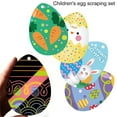 thumbnail image 1 of 1 Set Easter Scratch Egg Smooth Edge Exquisite Pattern No Paint Require Hanging Hole Design DIY Scratch Egg Craft with Wooden Sticks Ribbons Kit Party Supplies, 1 of 1