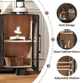 thumbnail image 4 of JOINICE Sideboard Buffet Cabinet Modern Accent Console Cabinet with Arched Glass Doors and Storage,Black,for Living Room,Dining Room,Entryway, 4 of 10
