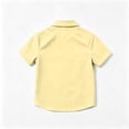 thumbnail image 4 of Cute Tops For Girls Short Sleeve Peter Pan Collar Shirt Bow Tie Button Down Blouse for School Uniform Kids Toddler Dress Shirt 3-12Y Yellow 160, 4 of 4