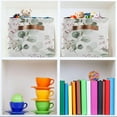 thumbnail image 6 of Foldable Storage Bins Watercolor Floral Green Leaves Fabric Storage Baskets Collapsible Decorative Baskets Closet Organizer Bins with PU Handles for Shelves Home Closet-1Pack Decor Gifts, 6 of 7