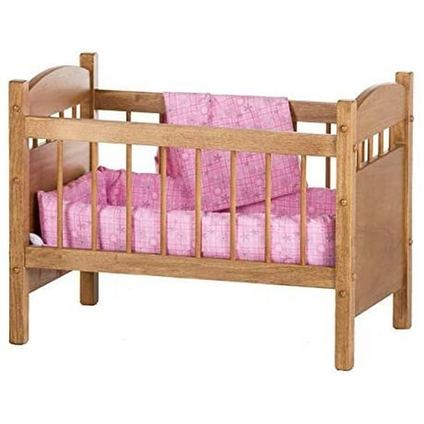 AmishMade Wooden Deluxe Doll Crib, Natural Harvest Finish Walmart