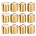 thumbnail image 1 of Tapa de disco de plástico aluminizado de 12 piezas, tapa de presión duradera de 24/410 para botellas de compresión, dorado y blanco, 1 of 6