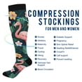 thumbnail image 2 of FORMRS Womens Knee High Socks Casual Long Thick Travel Daily Wear, 2 Pairs, Flamingo Leaves Pattern, 2 of 6