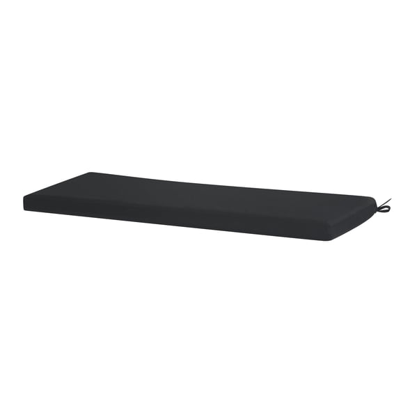 Waterproof Fade‑Resistant Patio Bench Seat Cushion, Non‑Slip Pad with Removable Cover, 54 x 18 Inch, for Garden, Swing and Porch Settee, Black