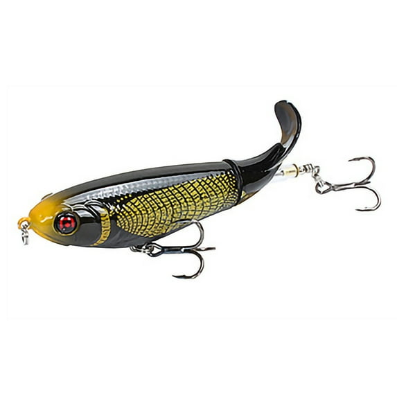 Fishing Lure Whopper Popper Topwater Artificial Hard Bait 3D Eyes Plopper With Soft Rotating Tail Fishing Tackle