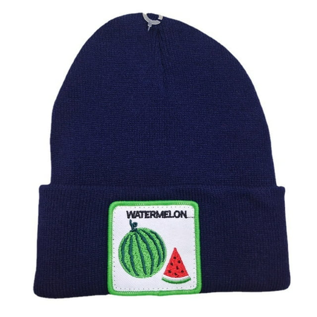 Gorro de invierno de punto con sandías, estilo anime, para adultos