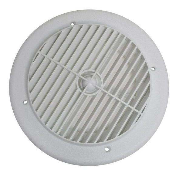 Valterra Heating/Cooling Register A10-3355VP Heating/Cooling Register; Louvered; 4 Inch Diameter; 360 Degree Rotation; White; Plastic