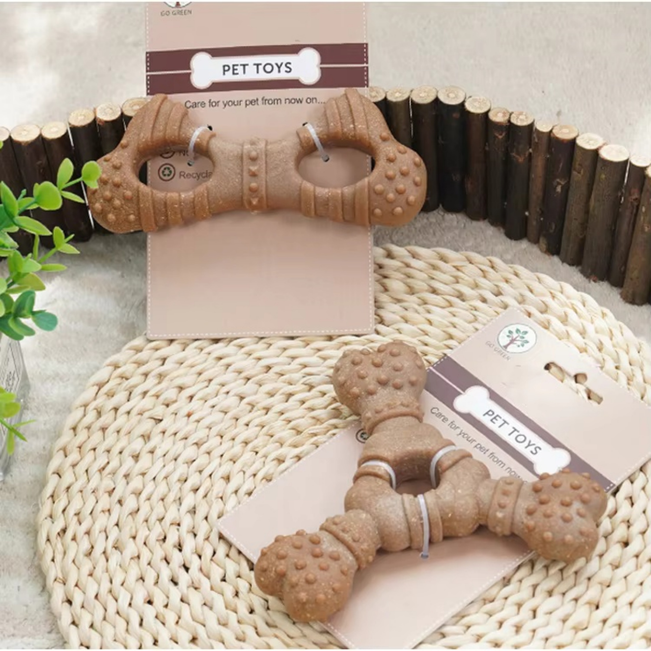 Newborn Dog Chew Toys,4 Pack Indestructible Dog Toys With Tough Wood-plastic Chew Toy Gift For Large Medium Small Breed