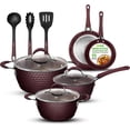 thumbnail image 1 of Induction Cookware Set, Ceramic Pots & Pans Set Non Stick, Saucepan, Frying Pans, Cooking Pots, Lids, Utensil - Stylish Kitchenware with Elegant, Diamond Pattern 11 Pc, 1 of 7
