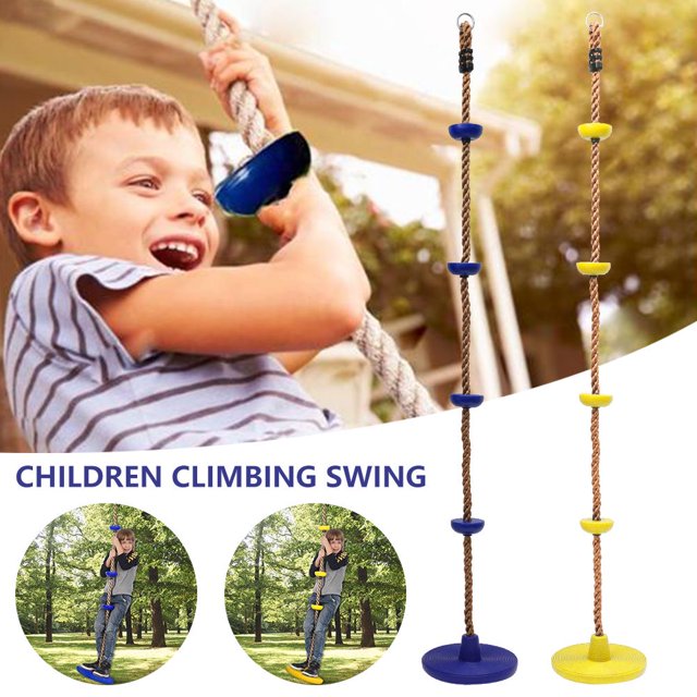 AMERTEER Corde d'Escalade Arbre Balançoire Siège Plaque Ronde Réglable Extérieur Intérieur Plateformes Siège Volant Terrain de Jeu Extérieur Ensemble de Jeu Jouet pour Enfants Cadeau pour Enfants