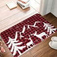 thumbnail image 5 of Balery Christmas Buffalo Plaid Doormat, Durable Flannel Fabric, Waterproof Stain and Fade Resistant, Low Profile,Indoor Outdoor Door Mats, Easy Clean Patio Entrance Mat, 16x24in, 5 of 9