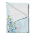 thumbnail image 2 of Christmas Soft Flannel Fleece Blanket, Xmas Themed with an Inspirational Joy to the World Typography Print, Cozy Plush for Indoor and Outdoor Use, 70" x 90", Baby Blue and Multicolor, by Ambesonne, 2 of 5