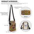 thumbnail image 6 of FUIALDOLG Casual Crossbody Bag for Daily Use Outdoor, Polyester Lightweight Cell Phone Purse, Floral Owl Art Pattern, 6 of 10