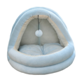 thumbnail image 1 of Cat Bed, Pet Tent, Warm Removable Cushion with Hanging Toys, Semi Enclosed Dog M Light Blue, 1 of 7