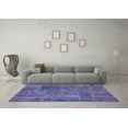 thumbnail image 3 of Ahgly Company Machine Washable Indoor Rectangle Patchwork Blue Transitional Area Rugs, 7' x 9', 3 of 4