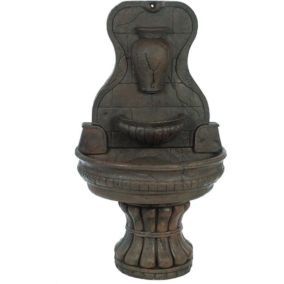 Solid Rock Stoneworks Olive Jar Wall Fountain - 55" Tall - Espresso