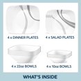 thumbnail image 6 of Corelle Urban Arc 16-Piece Square Glass Dinnerware Set (Service for 4), 6 of 6