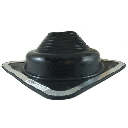 - DEKTITE SQUARE BASE PIPE FLASHING BOOT: #5 (DF105B) BLACK Square Base EPDM Flexible Pipe Flashing Dektite (for OD pipe sizes 4