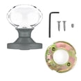 thumbnail image 2 of Dummy Oval Egg Crystal Door Knobs Dark Grey Round Rosette, 2 of 6