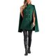 thumbnail image 2 of Abrigo de capa de doble botonadura con mangas abiertas Inspire Chic para mujer, color verde oscuro, talla M, 2 of 6