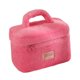 thumbnail image 2 of Bolsa de maquillaje de felpa, neceser multifuncional para viajes, hoteles, brochas de maquillaje. Rosa roja, 2 of 9