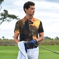 thumbnail image 3 of Fotbe Sunset Meditating Doberman Camiseta Polo de Golf para Hombre con Estampado – Camisa Deportiva Transpirable con Cuello Abotonado-Medium, 3 of 6