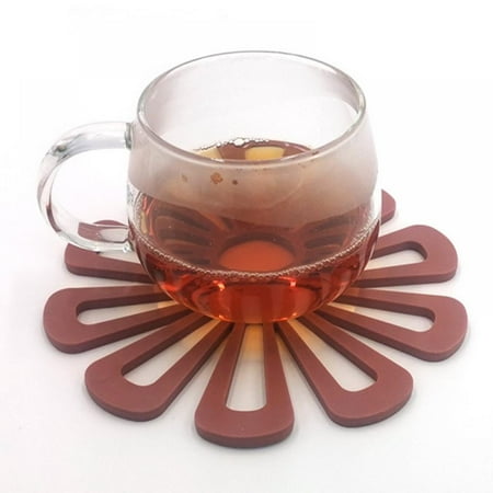 

Ins Flower-shaped Thickened Heat Insulation Coaster Non-slip Anti-Scald Cup Pads and Prevent Rollover & Table Damage Teacup Mats for Kitchen Tabletop Home Supplies