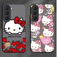thumbnail image 2 of Cartoon Anime Cat Hello Kitty For Samsung S23 S22 S21 S20 S10 S9 Note 20 10 Ultra Plus FE Lite Frosted Translucent Phone Case ZR, 2 of 7