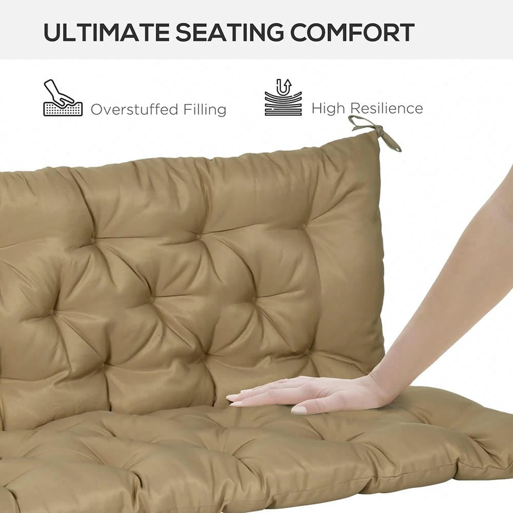 Topcobe 59" x 38" Tufted Bench Cushion for Outdoor Furniture, 3-Seater Replacement for Swing Chair, Patio Sofa/Couch, Patio Cushions for Outdoor Backyard Garden Porch, Khaki
