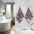 thumbnail image 6 of Dreamtimes Heart Crossbone Hand Towels 2 PCS, Cotton Bath Towel for Drying Face Hands Body Decorative Water Absorbent Lightweight Towels for Bathroom Ktichen Travel Gym,16"x28", 6 of 7
