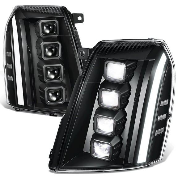 DNA Motoring LED Switchback Quad Projector Headlights for 07-14 Cadillac Escalade ESV EXT