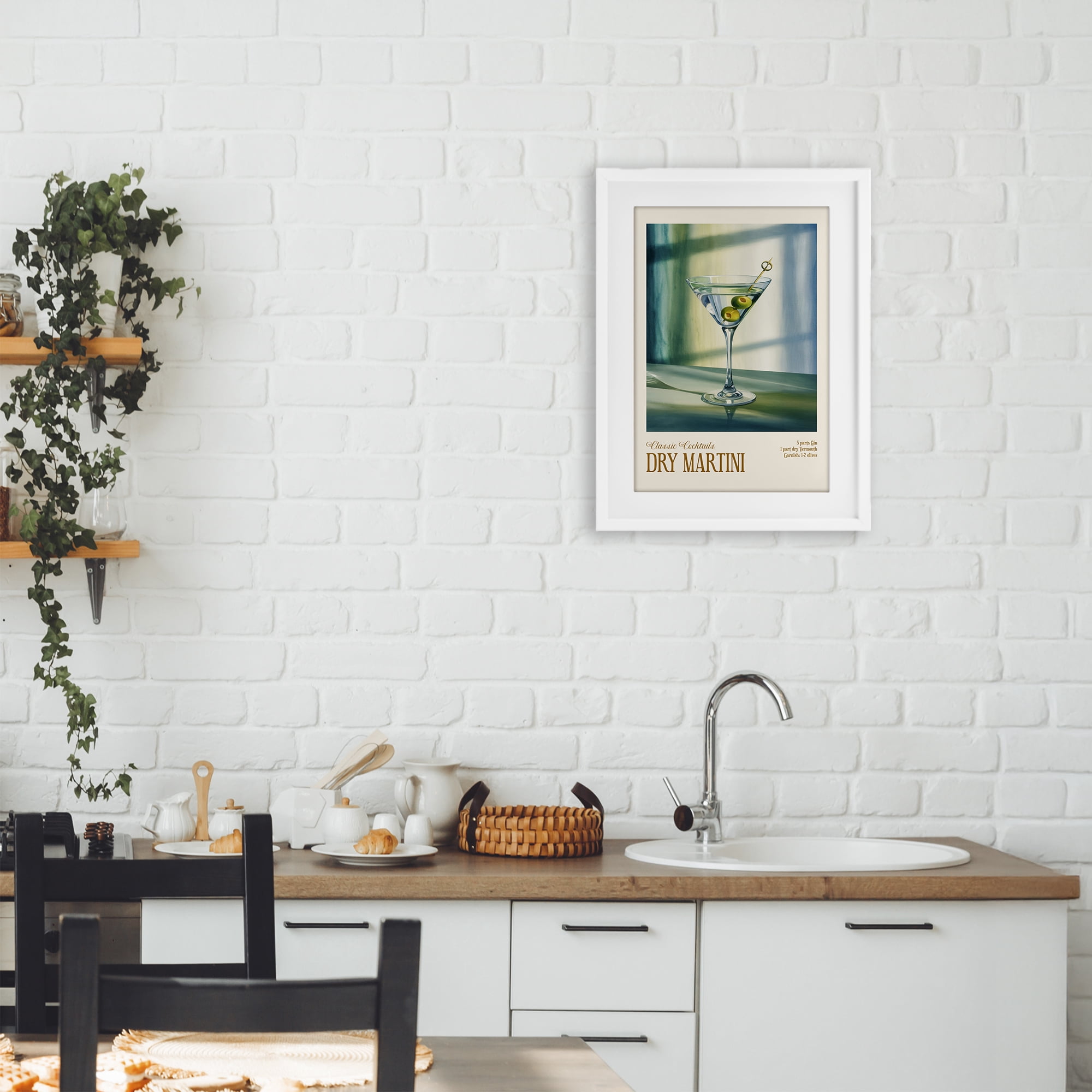 Stupell Industries Dry Martini on Surface White Framed Print Under Glass, design by Andreas Magnusson