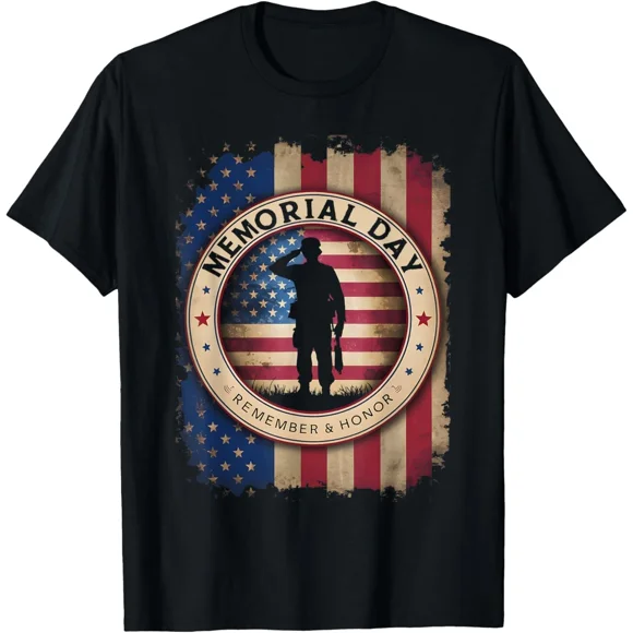 Memorial Day American Flag Remember Honor Veterans Gift T-Shirt