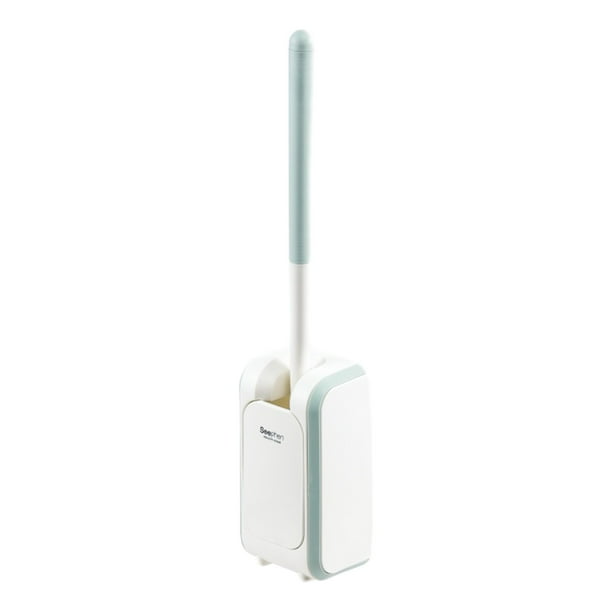 Yhmxh Decoración del baño Cepillo de inodoro con asiento, juego de cepillo de inodoro para baño, cepillo de limpieza para inodoro, mango largo con base, sin perforación, montaje en pared