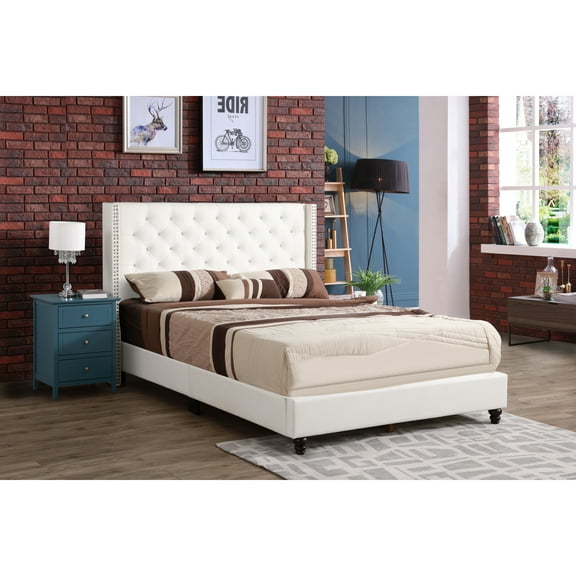 Glory Furniture Julie G1918-FB-UP Full Upholstered Bed , WHITE