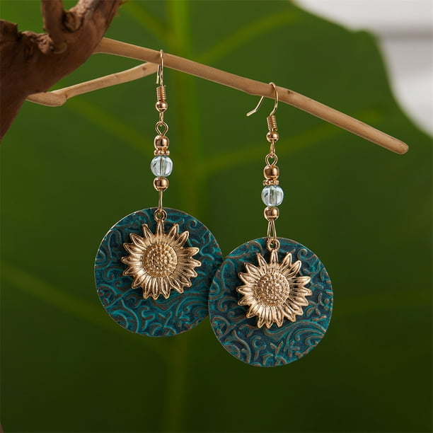 Gorgeous Boho Sunflower Earrings - Perfect for Vintage Engagement & Wedding  Jewelry Gifts for Women 