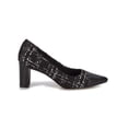 thumbnail image 4 of Walking Cradles Wc Stevie Women Pump Shoe In Black Tweed Fabric/black Leather, 4 of 5