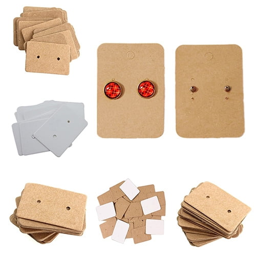 SmartBy 100 Pcs Jewelry Earring Ear Studs Hanging Display Holder Hang Cards 25x35mm