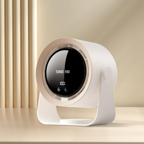 Ventilador de Escritorio - Ventilador de Mesa USB Recargable con Batería 5400mAh y Pantalla LED | 100 Velocidades + Cabeza Ajustable 90° | Silencioso para Colgar en Oficina, Dormitorio, Cocina
