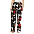 thumbnail image 3 of Haiem Houndstooth Green Red Women's Pajama Pants Ultra Lightweight Pjs Bottoms Sleepwear Bottom Pants With Pocket Drawstring-Small, 3 of 9