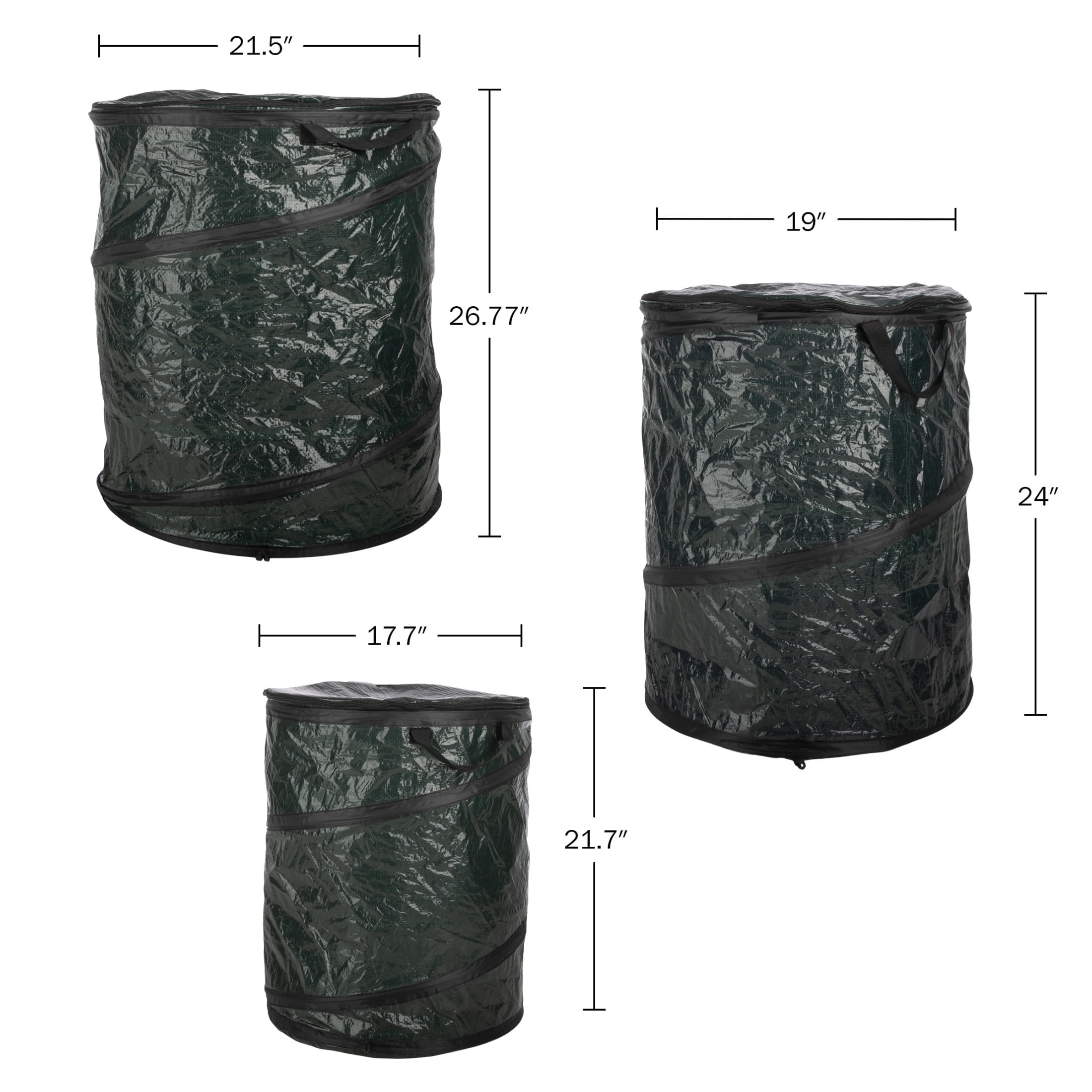 Wakeman Outdoors 44-Gal, 29.5-Gal and 23.1-Gal Camping Pop Up Trash Cans