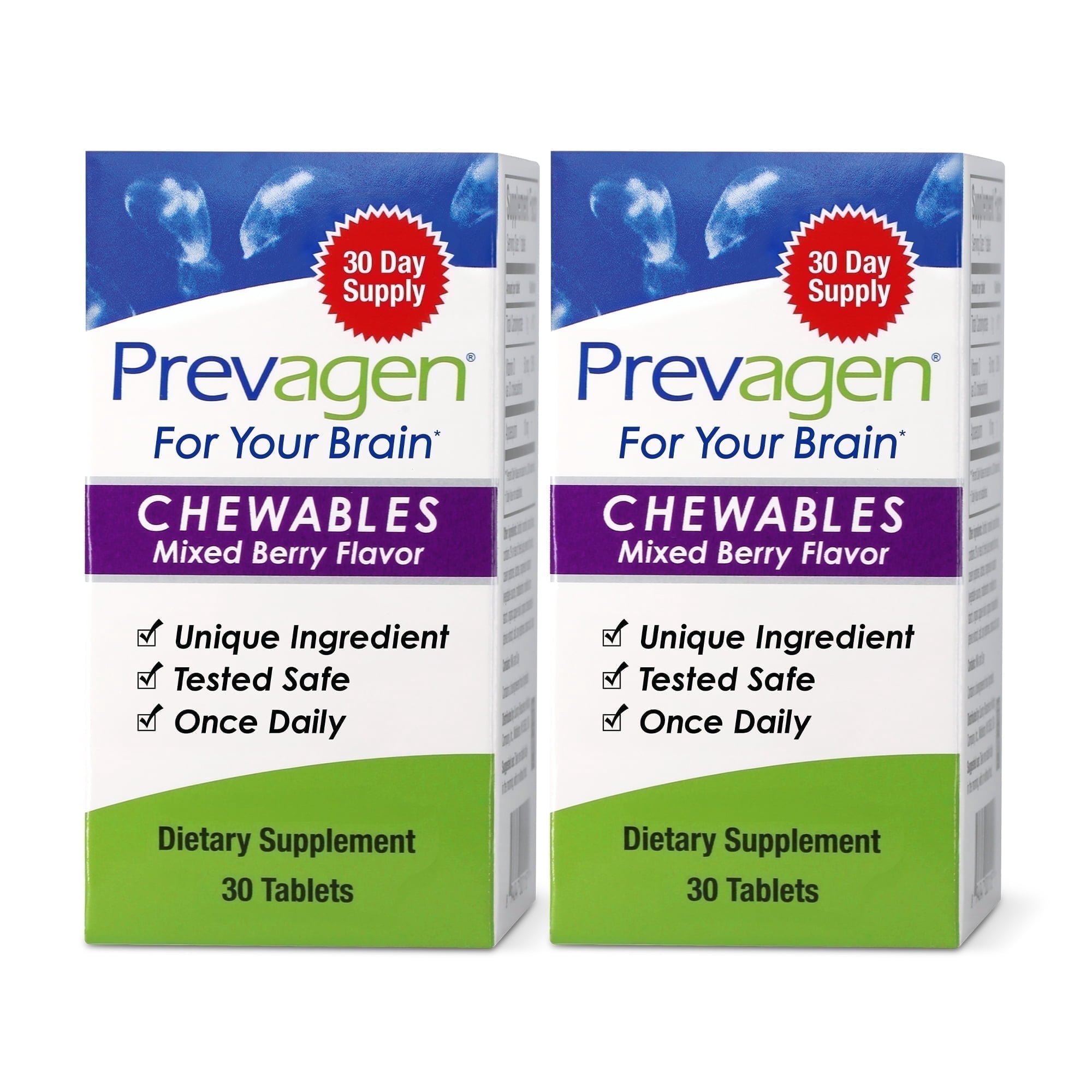 Prevagen Regular Strength Mixed Berry Chewables, 30ct 2 Pack, Prevagen with Apoaequorin & Vitamin D