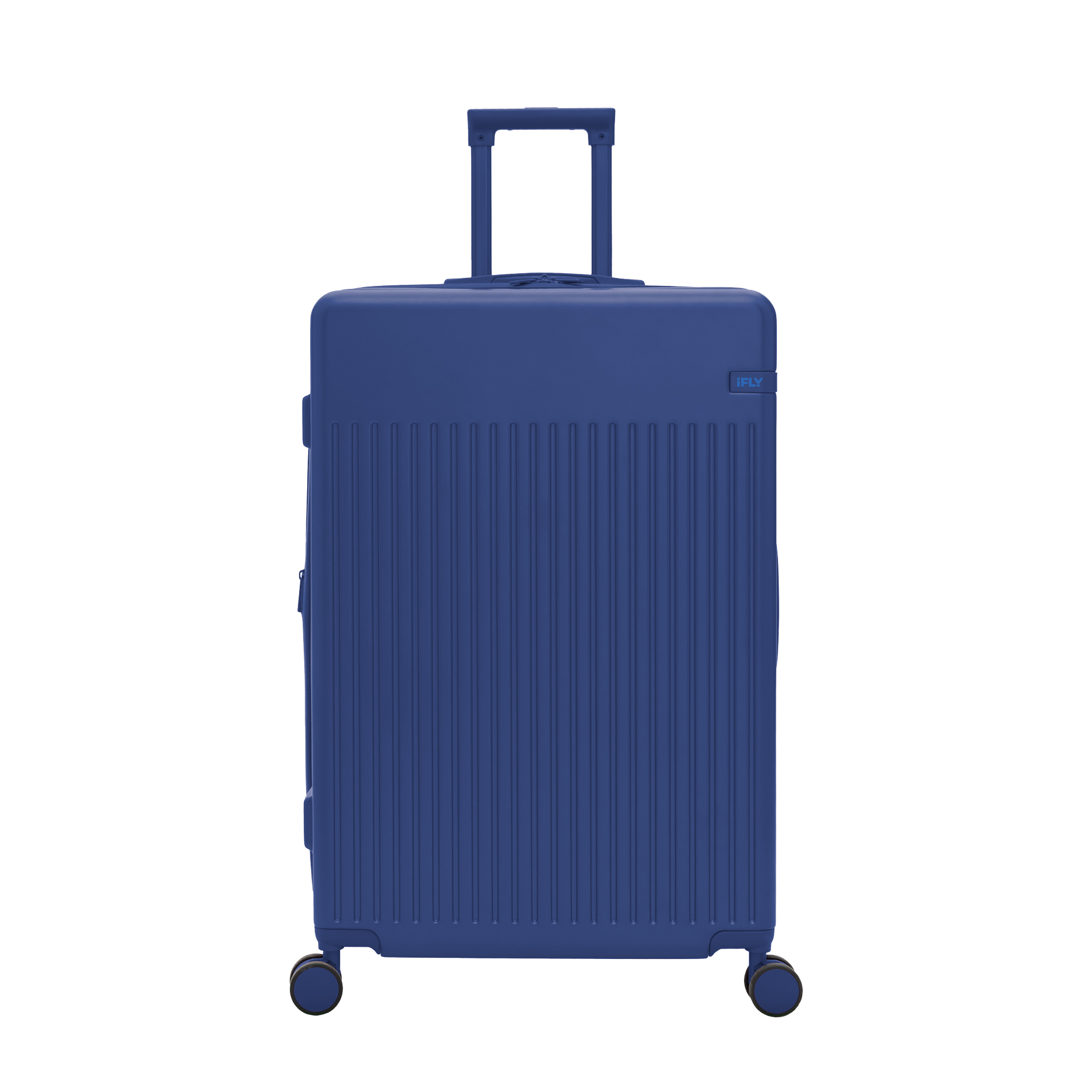 iFLY Transit 28" Expandable Hardside Spinner Large Checked Luggage, Royal Blue
